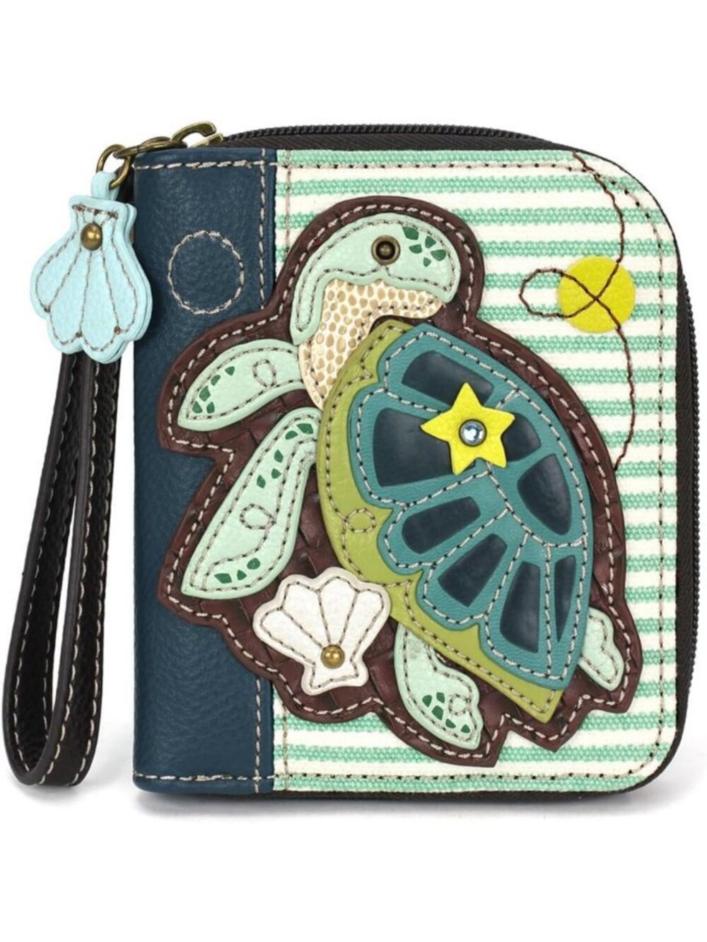 Stylish Zip Around Wallet Wristlet, 8 Card Slots, Durable PU Leather - Teal